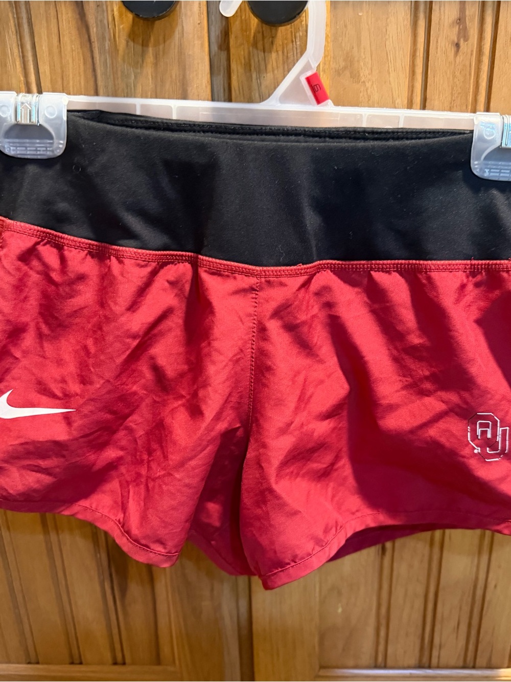 Nike Women’s OU Red Athletic Shorts with Black Waistband